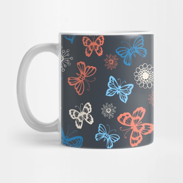 Seamless pattern with butterflies by katerinamk